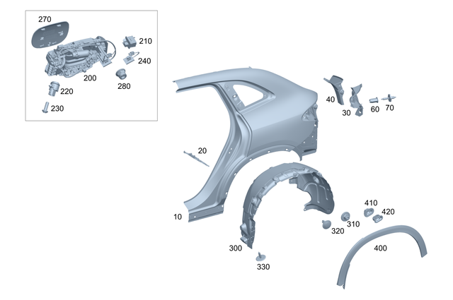 2946309600 - Side Walls: Side Wall for Mercedes-Benz: EQE 350 SUV, EQE 350+ SUV, EQE 500 SUV, EQE AMG SUV Image image