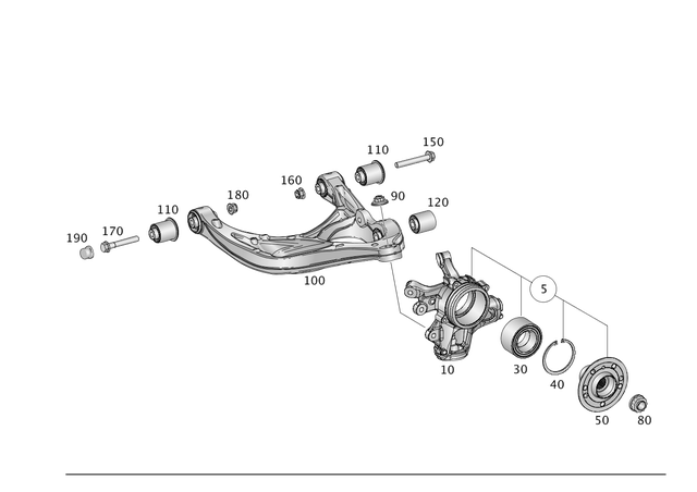 1663501006 - Rear Axle: Transverse Control Arm for Mercedes-Benz: GL350, GL450, GL550, GL63 AMG, GLE300d, GLE350, GLE400, GLE43 AMG, GLE450 AMG, GLE550e, GLE63 AMG, GLE63 AMG S, GLS350d, GLS450, GLS550, GLS63 AMG, ML250, ML350, ML400, ML550, ML63 AMG Image image