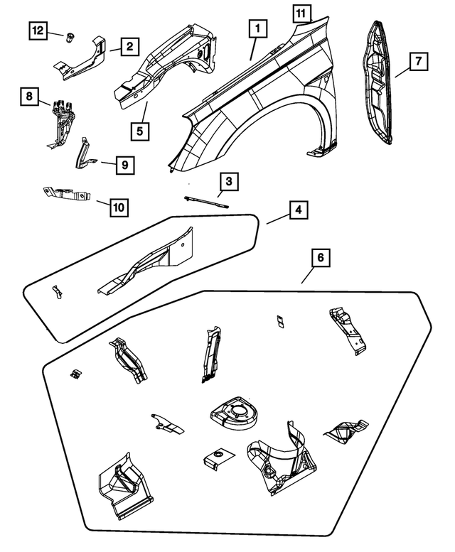 68080749AA - : Front Fender, Left for Mopar Image