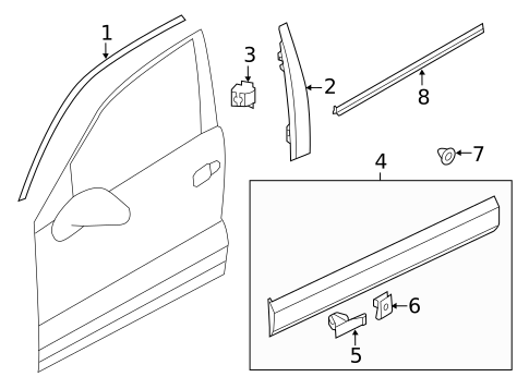 Exterior Trim - Front Door for 2015 Volkswagen Touareg #0