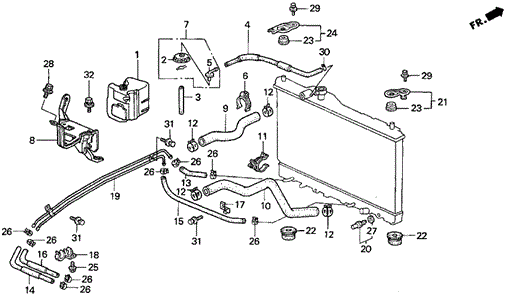 Radiator Hose (V6) for 1996 Acura TL #0
