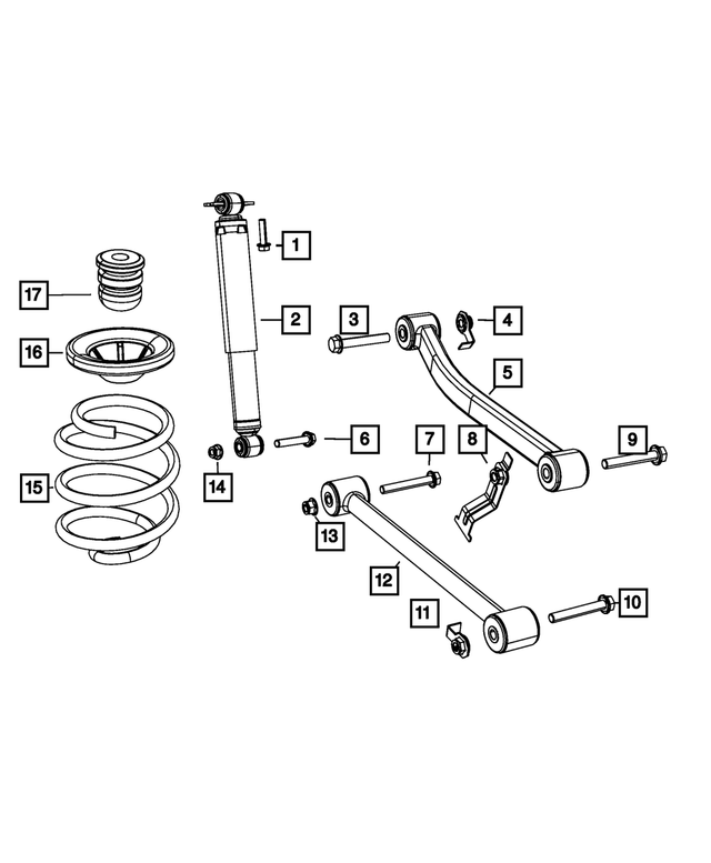 68210452AC - Rear Suspension: Suspension Shock Absorber Kit for Mopar Image image