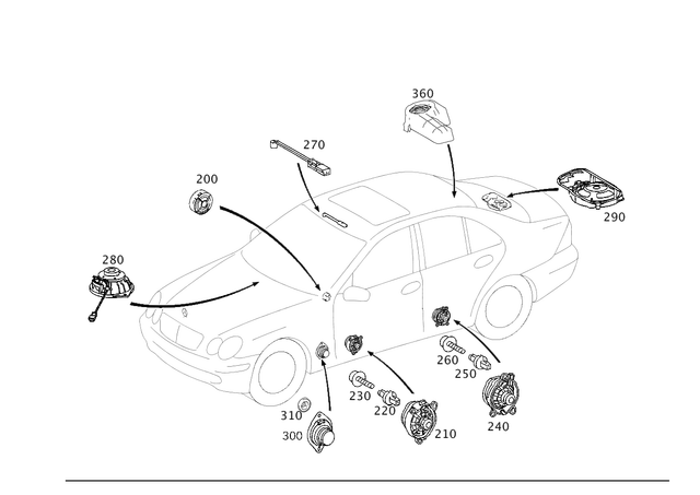 2038200102 - Electrical System: Speaker for Mercedes-Benz: 180C, C230, C240, C280, C32 AMG, C320, C350, C55 AMG, CLK320, CLK350, CLK500, CLK55 AMG, CLK550, CLK63 AMG Image image