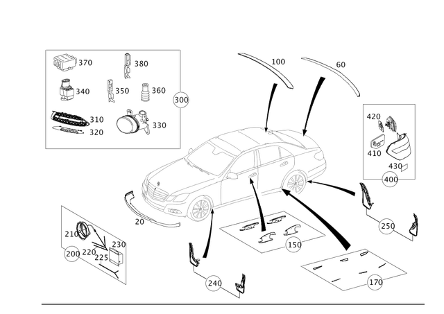 212880060864 - Exterior Detachable Parts: Front Spoiler for Mercedes-Benz: E250, E350, E400, E550, E63 AMG Image
