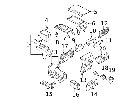 Center Console for 2009 Volkswagen Passat #0