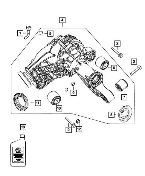 Front Axle;  Housing, Differential and Vent for 2015 Jeep Grand Cherokee #0