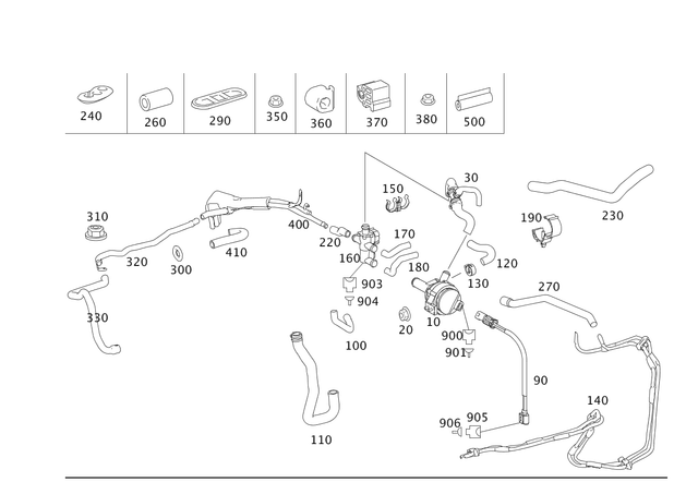 2218350064 - Heating and Ventilation: Pump for Mercedes-Benz Image image