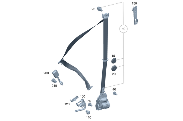 2138607001 - Front Seat: Seat Belt Buckle for Mercedes-Benz Image image