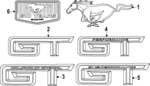 PR3Z6342528N - : Emblem for Ford: Mustang Image