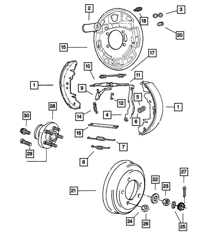 4883833AA - Service Brakes: Drum Shoe And Lining Kit for Mopar Image