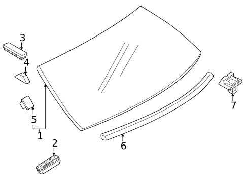 Glass & Hardware - Back for 1999 Mazda Protege #0