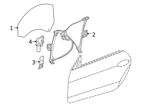 Glass - Door for 2005 Mercedes-Benz SLK 55 AMG&reg; #0