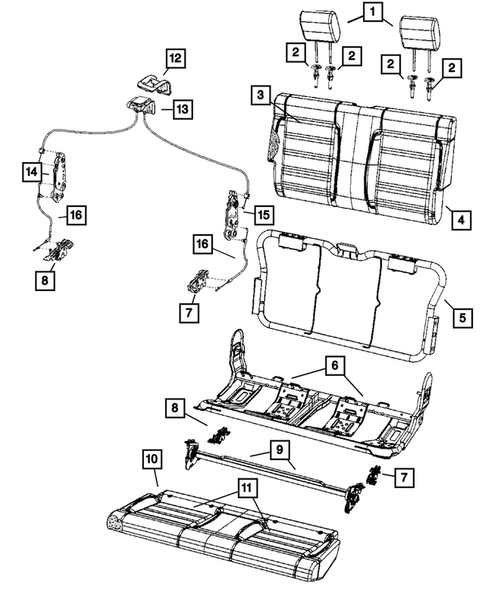 Rear Seats - Second Row for 2014 Jeep Wrangler #12