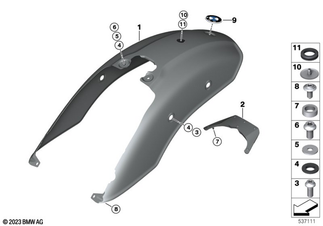 46625B39B80 - Frame and Mounting Parts: Rear Wheel Cover - Ktl for BMW-Motorrad Image image