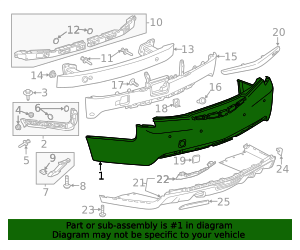 2016-2018 Cadillac ATS Rear Upper Bumper Cover 23172904 | TascaParts.com