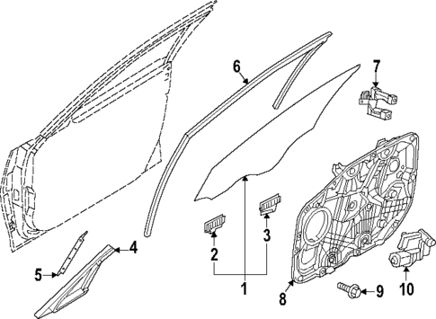 Glass - Front Door for 2023 Genesis Electrified G80 #0