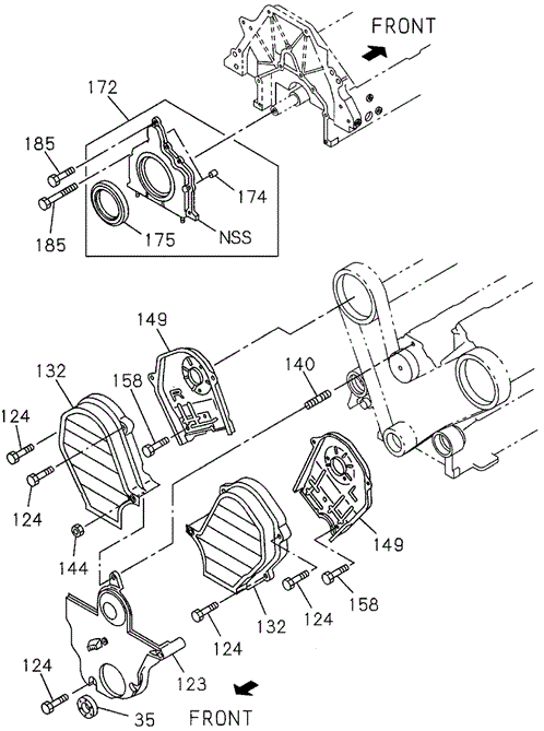 Timing Gear Cover - Flywheel Housing for 1997 Acura SLX #0