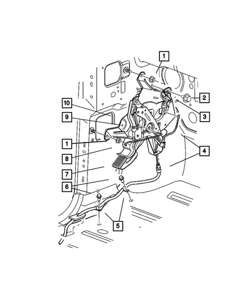 Parking Brake Lever and Cables for 2007 Dodge Durango #1