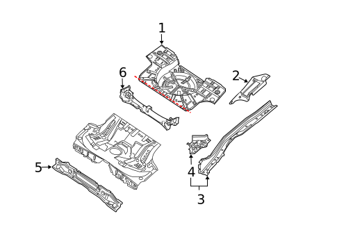 Rear Floor & Rails for 2008 Saab 9-3 #0