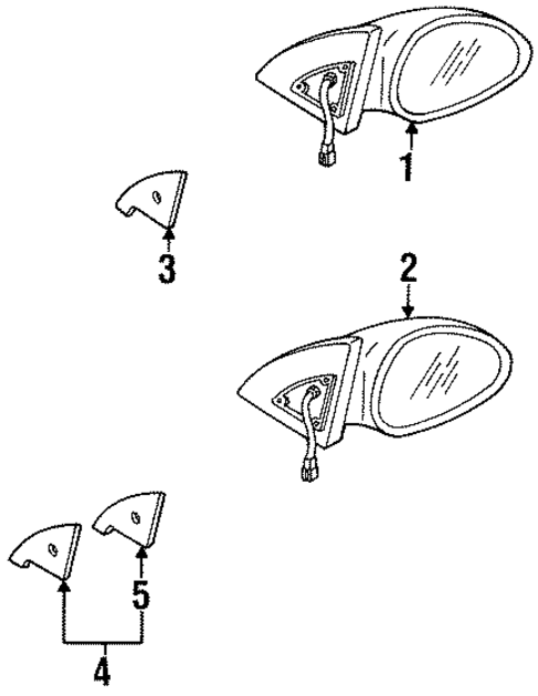 Outside Mirrors for 1998 Kia Sephia #0