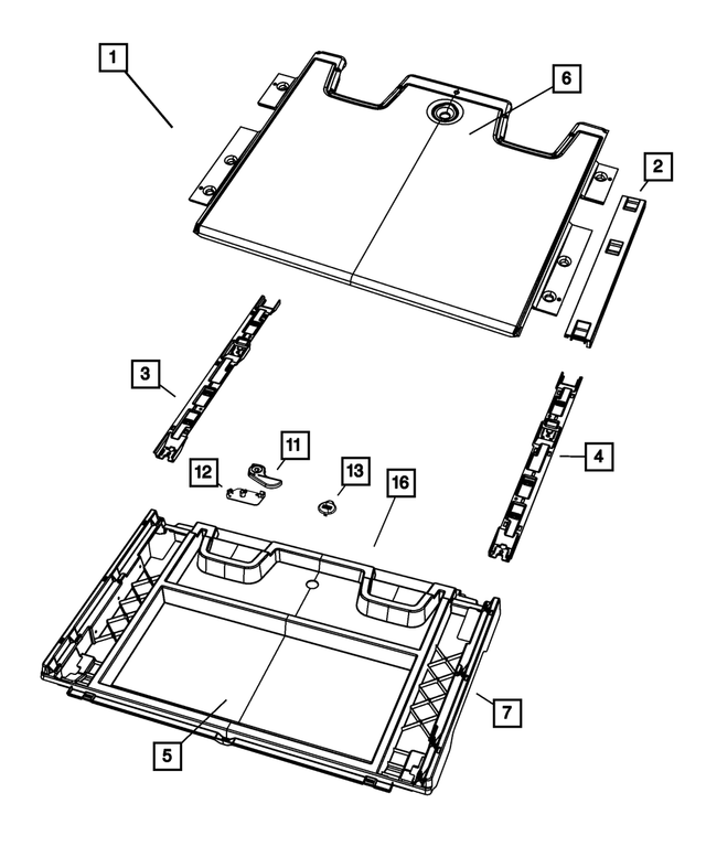 68018126AB - Wheels: Rear Load Floor Storage Bin for Mopar Image