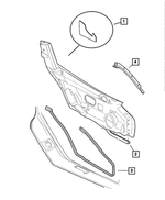 4848304AH - Body Sheet Metal Except Doors: A-pillar To Roof Weatherstrip, Right for Mopar Image