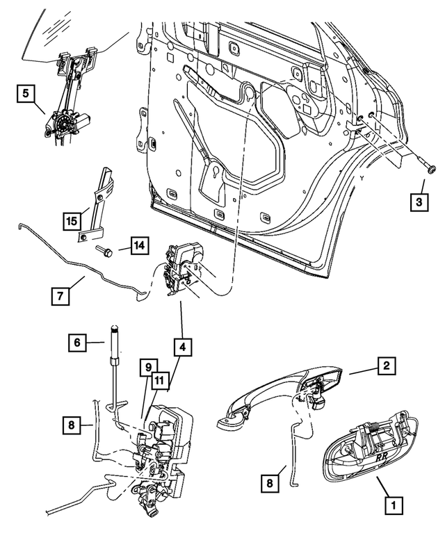 YS97BPKAF - : Exterior Door Handle, Left for Mopar Image