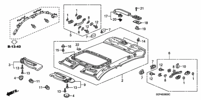Roof Lining for 2004 Acura TL #0