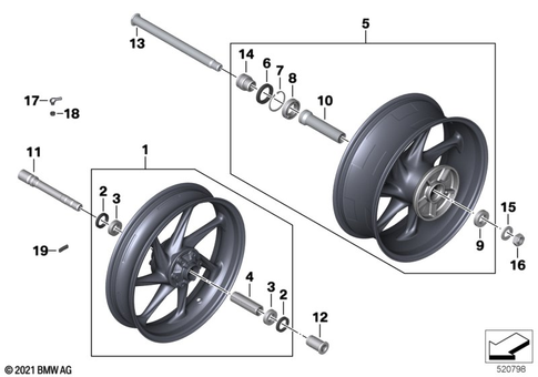 Wheels with Bearings for 2020 BMW-Motorrad M 1000 RR #0