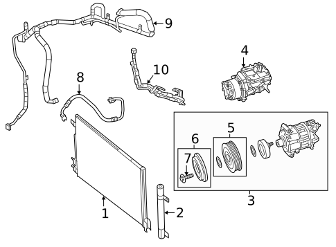 Condenser, Compressor & Lines for 2022 Chrysler Pacifica #0