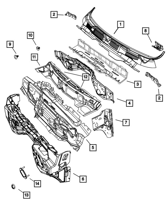 « 68214471AG – Body Sheet Metal Except Doors : Auvent Et Gaine Panneau pour Mopar Image »