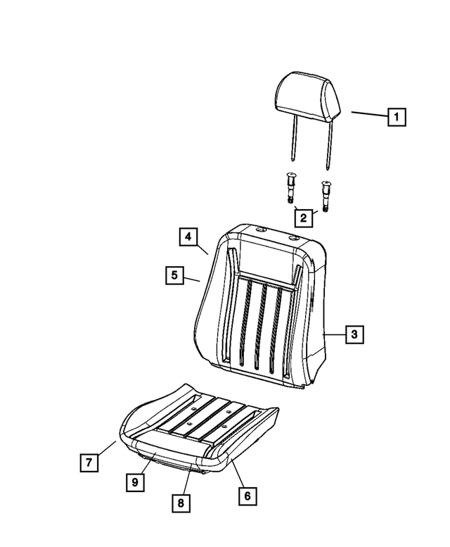 1DS941DVAA - Interior Trim: Headrest Sleeve, Slave Cylinder for Mopar Image
