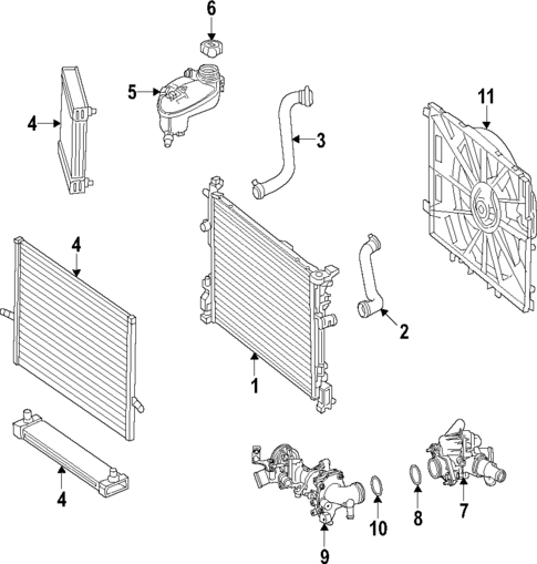 Radiator & Components for 2018 Mercedes-Benz GLA45 AMG #1