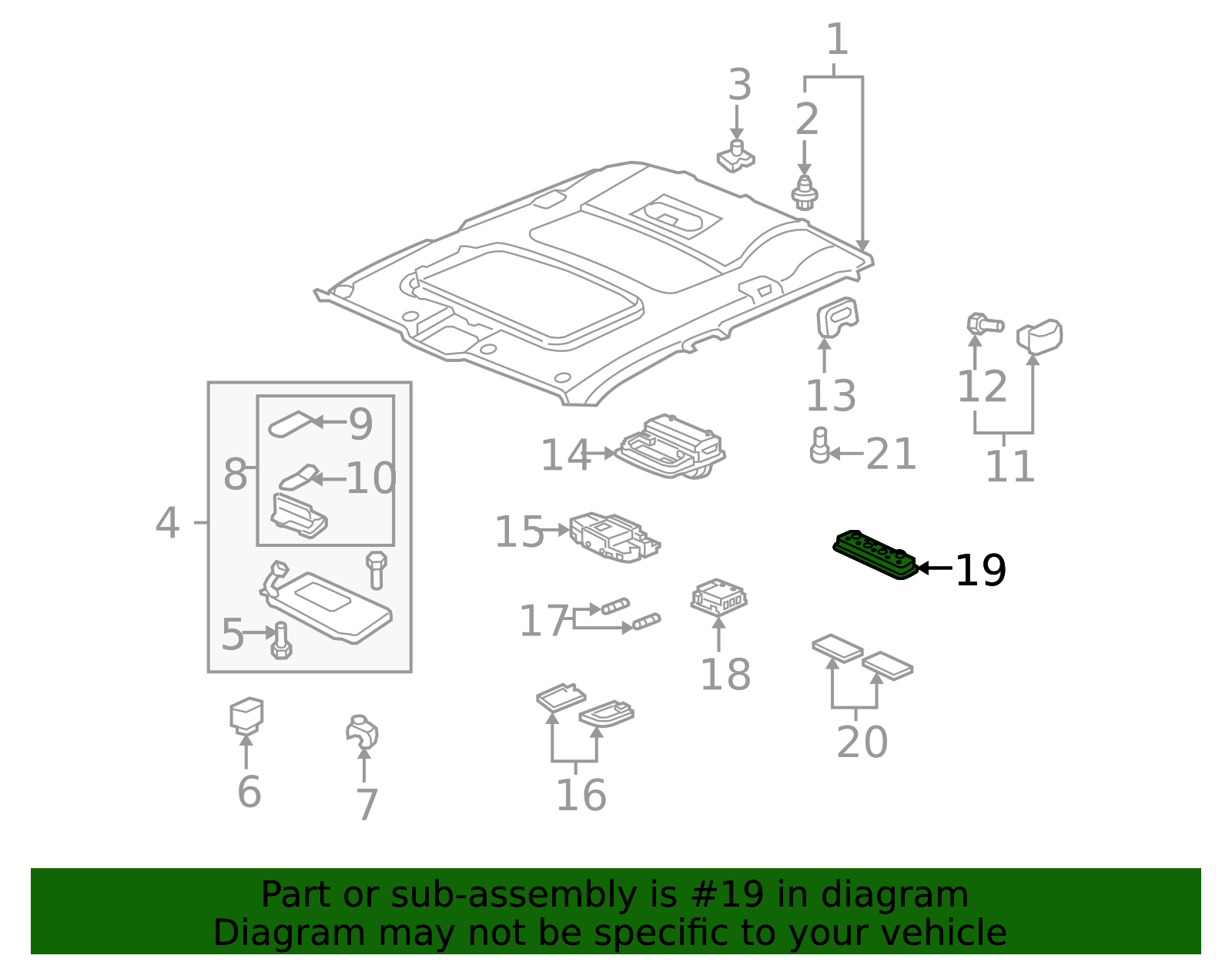 2009-2014 Honda Ridgeline | Dome Light | 34403-SEP-A01ZN | Honda OEM ...