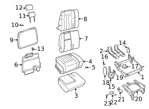Rear Seat Components for 2005 Pontiac Aztek #0