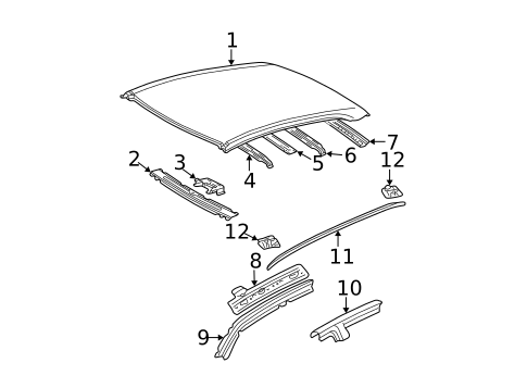 Exterior Trim - Roof for 2003 Lexus ES300 #1