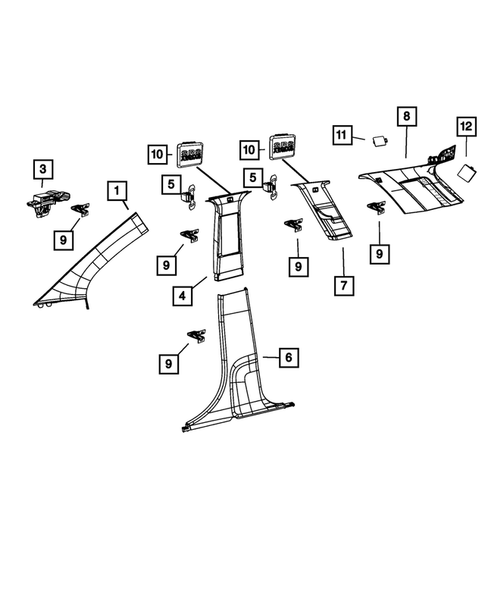 Panels-Moldings-Scuff Plates, Pillar, Cowl, 1/4 Panel Trim and Cargo Covers for 2012 Dodge Journey #0