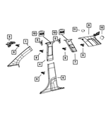 5KU87HDAAA - Interior Trim: B Pillar Molding, Left for Mopar Image image