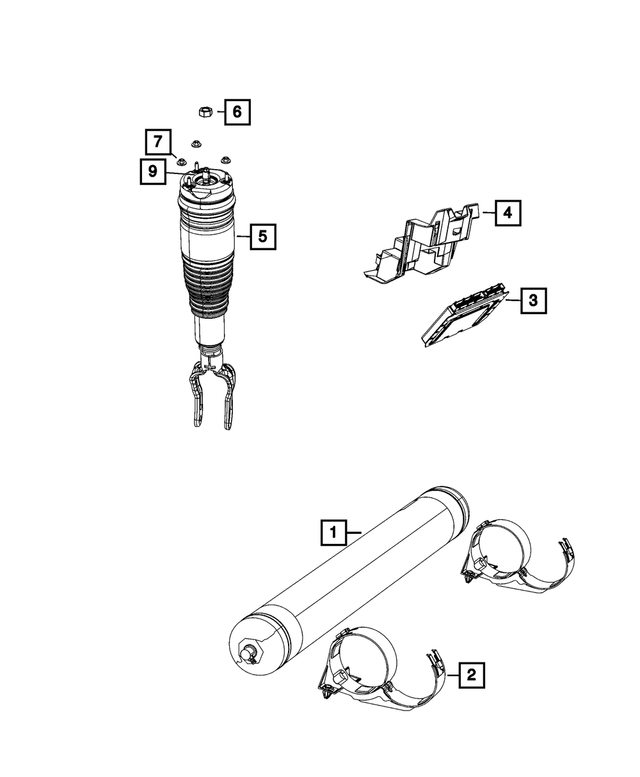 68080194AD - Front Suspension: Air Suspension Spring And Shock Assembly, Right Front for Mopar Image image