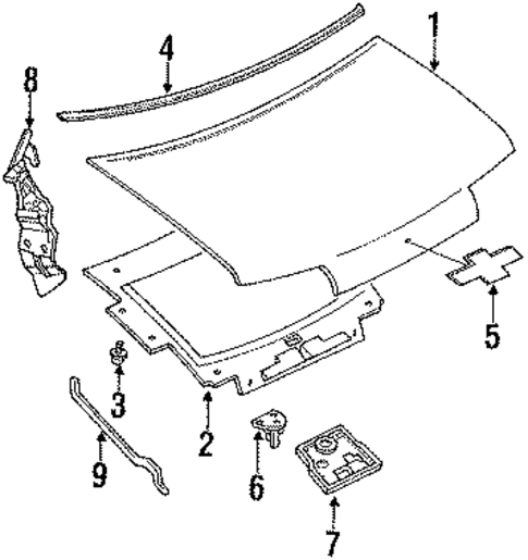 Hood & Components for 1996 Chevrolet Lumina APV #0
