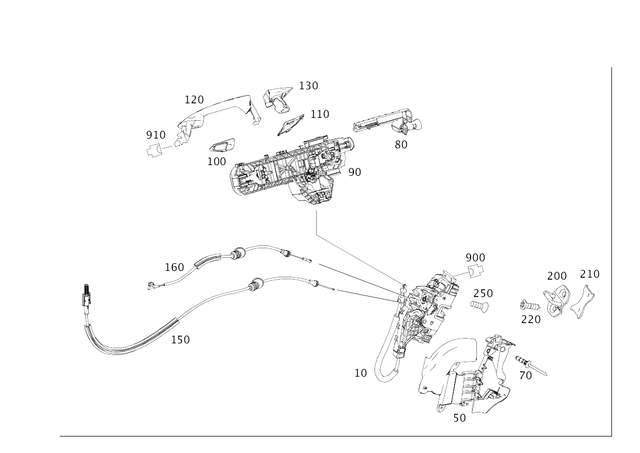 2047304435 - Rear Doors: Door Lock for Mercedes-Benz: E250, E350, E550, E63 AMG, E63 AMG S Image image