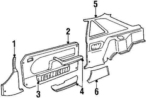 Interior Trim for 1986 Mercury Capri #0