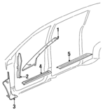 GG46SJK - Body: Pillar Trim for Chrysler: Grand Voyager, Town &amp; Country, Voyager | Dodge: Caravan, Grand Caravan Image