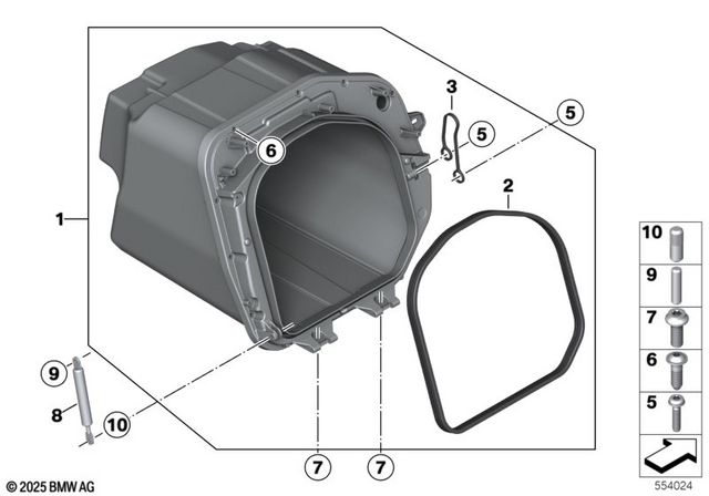 46541540604 - Frame and Mounting Parts: Bottom, Helmet Compartment -  for BMW-Motorrad Image