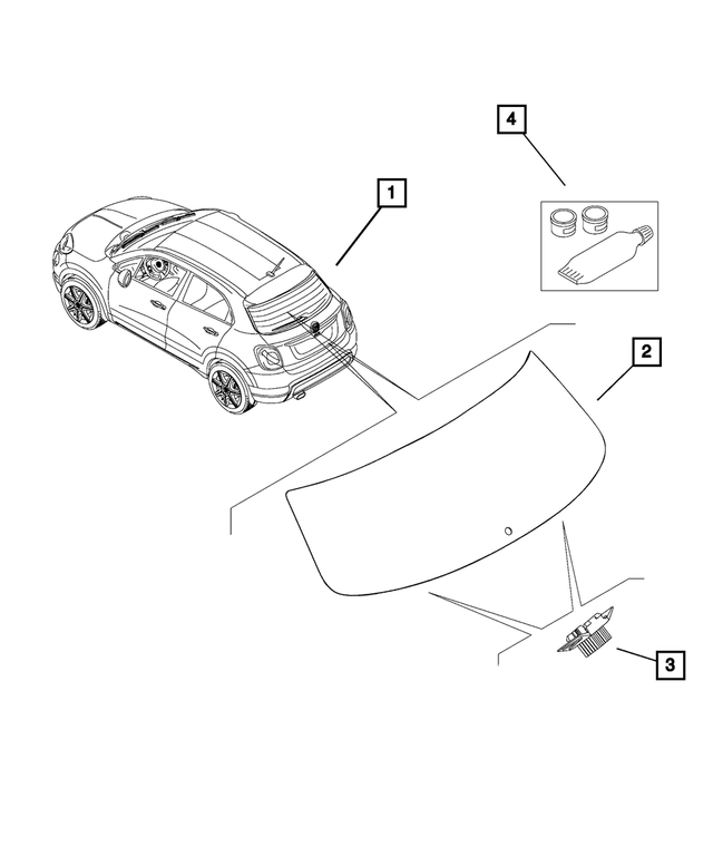 68285382AA - Glass: Liftgate Glass for Mopar Image