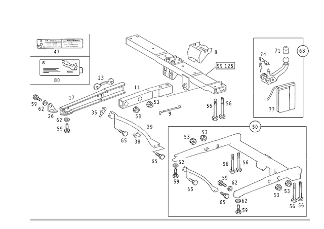 1245843917 - Trailer Coupling: Information Label for Mercedes-Benz Image image