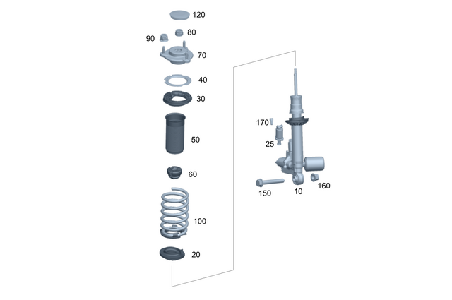 2323244500 - : Stop Buffer, Sh ABS for Mercedes-Benz: AMG GT 43, AMG GT 55, AMG GT 63 Pro, SL43 AMG, SL55 AMG, SL63 AMG, SL63 AMG S E Performance Image