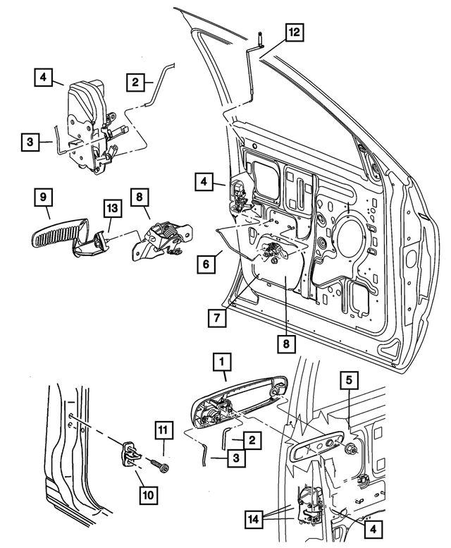 55276395AA - Doors and Related Parts: Outside Handle To Latch Link, Left for Mopar Image