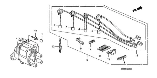 High Tension Cord - Spark Plug for 1990 Honda Civic #0