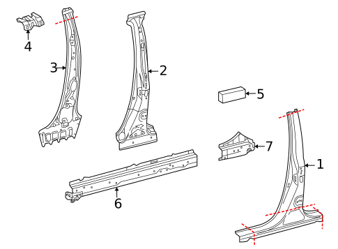 Center Pillar & Rocker for 2010 Lexus RX450h #0